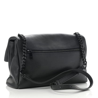 Saint Laurent Grain De Poudre Medium West Hollywood Monogram Fold-Over Black 3 of 9
