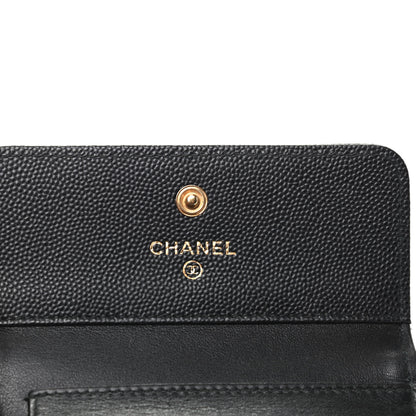 Chanel Caviar Quilted Compact Boy Wallet Black 6 of 8