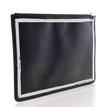 Givenchy Smooth Calfskin Graffiti Paint Logo Pouch Black 3 of 7