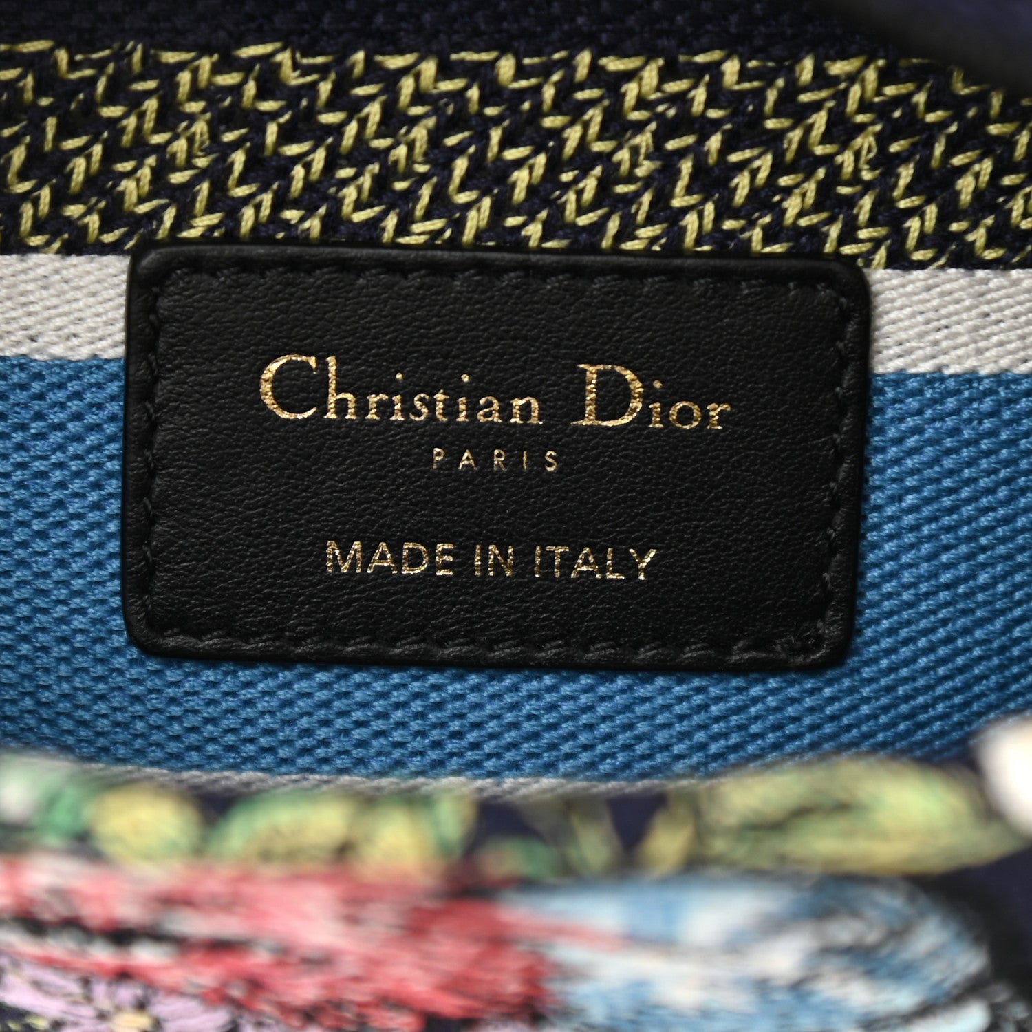 Christian Dior Canvas D-Constellation Embroidered Medium Lady D-Lite Bleu Multicolor 6 of 9