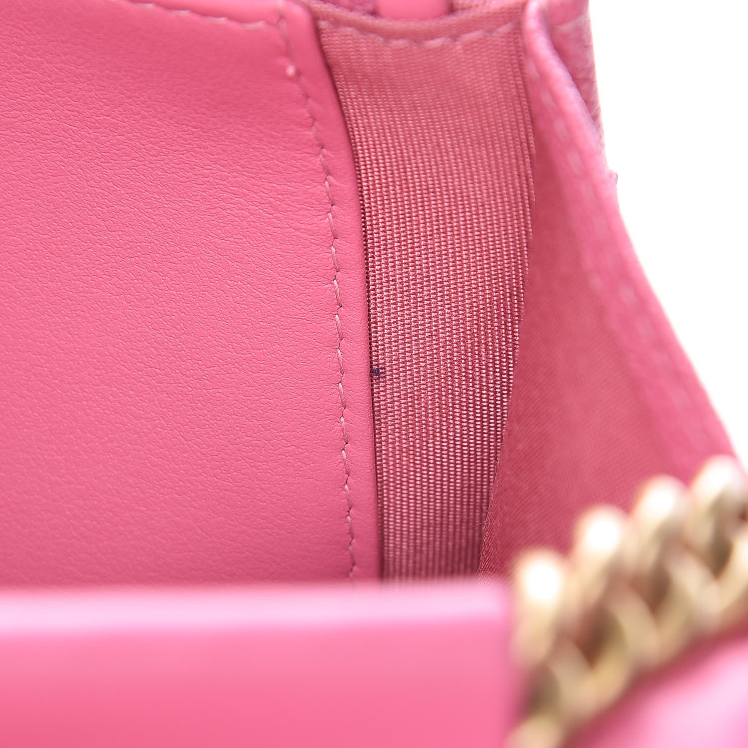 Chanel Caviar Quilted Boy Wallet On Chain WOC Pink 9 of 14