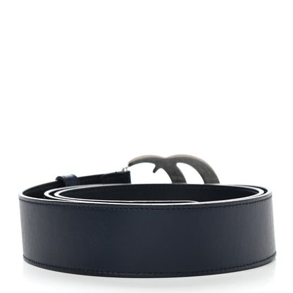 Gucci Moon Calfskin Nickel Double G 40mm Belt 95 38 Blue 2 of 5