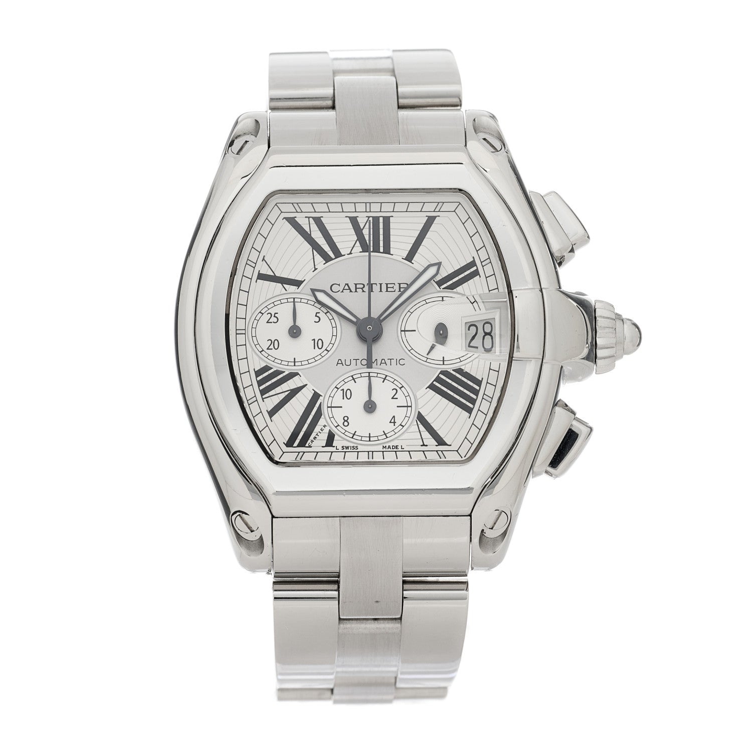 Cartier Stainless Steel 42mm Roadster Chronograph Automatic Watch 1 of 4