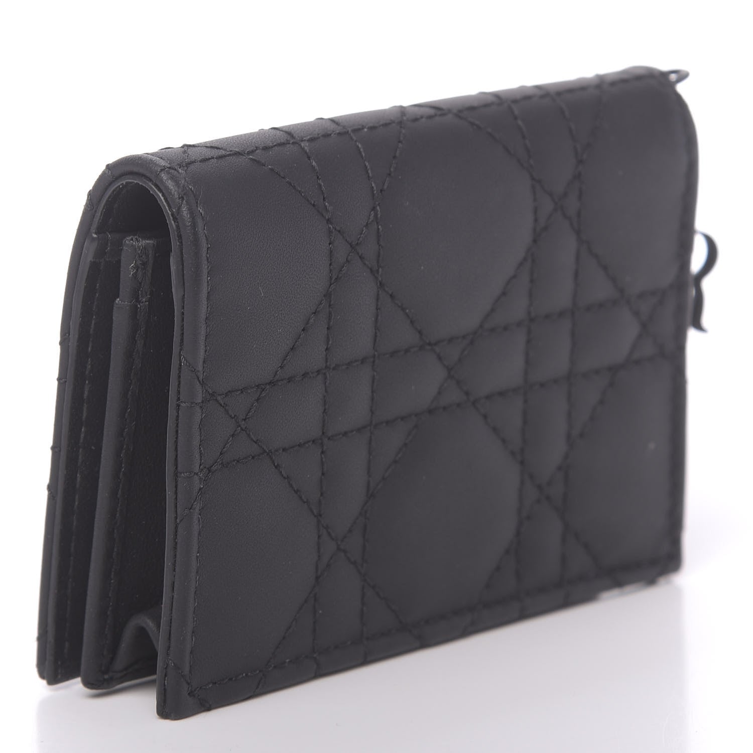 Christian Dior Ultra Matte Calfskin Small Lady Dior Flap Card Holder Black 3 of 8
