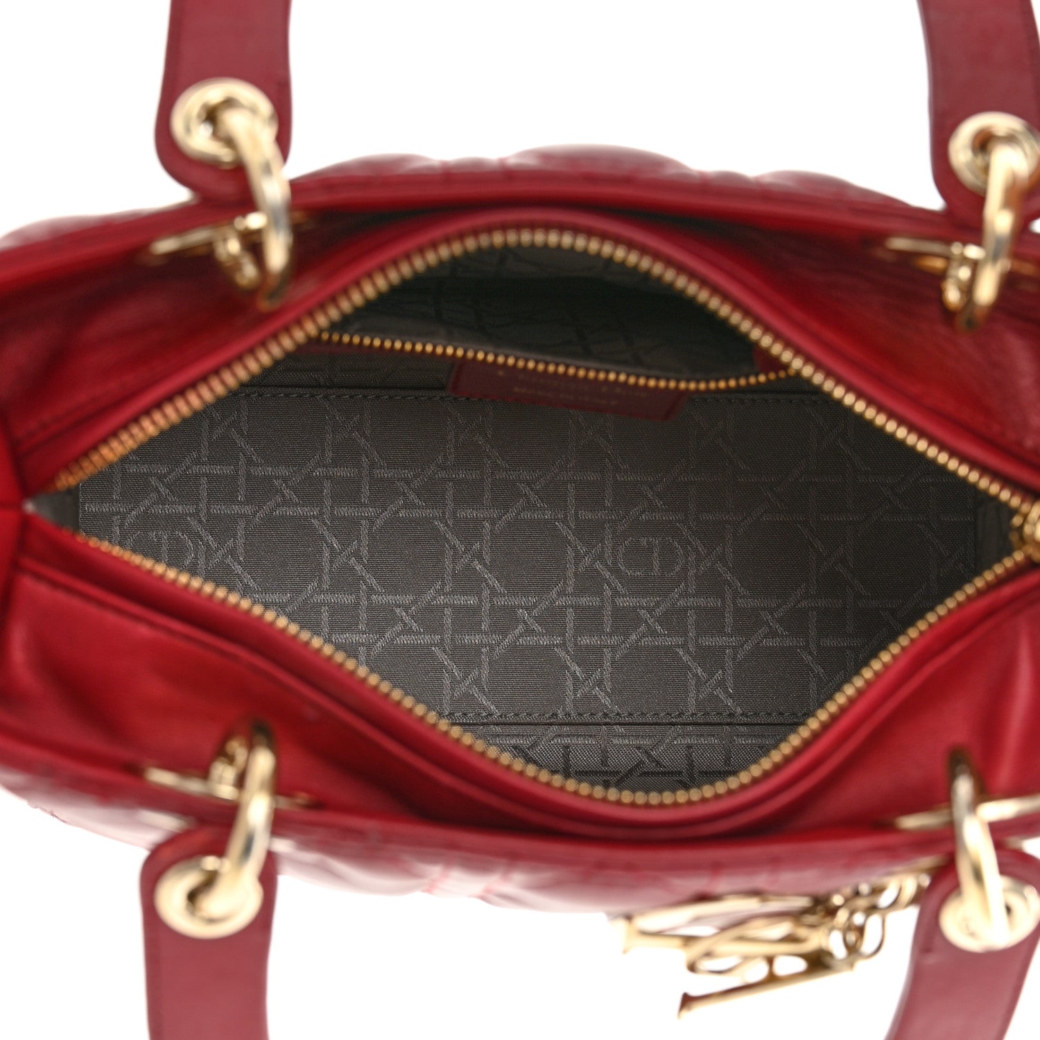 Christian Dior Lambskin Cannage Medium Lady Dior Red 5 of 10