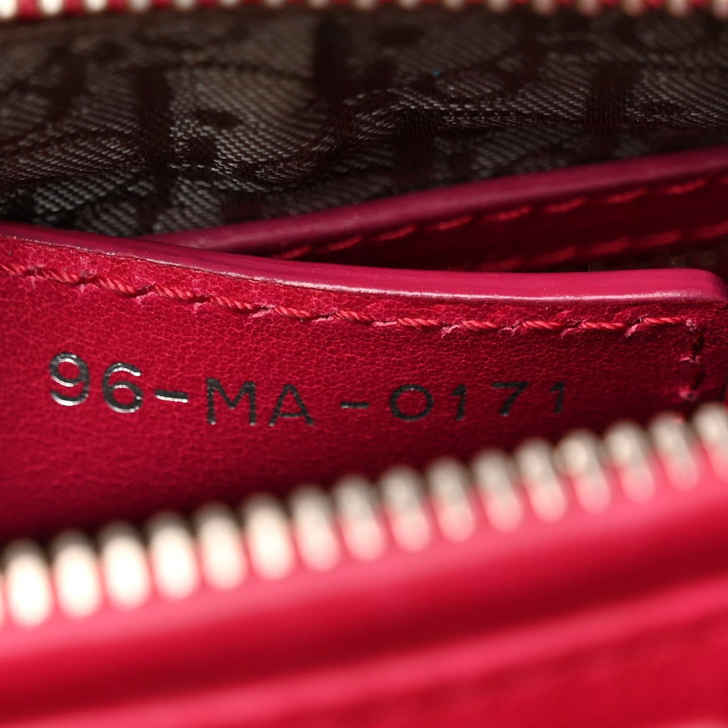 Lambskin Cannage Bow Medium Lady Dior Fuchsia