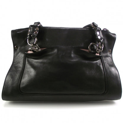 Prada Leather Chain Tote Black 3 of 10