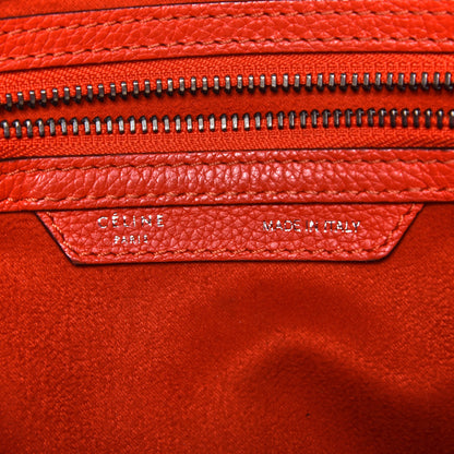 Celine Pebbled Calfskin Micro Luggage Red 6 of 12