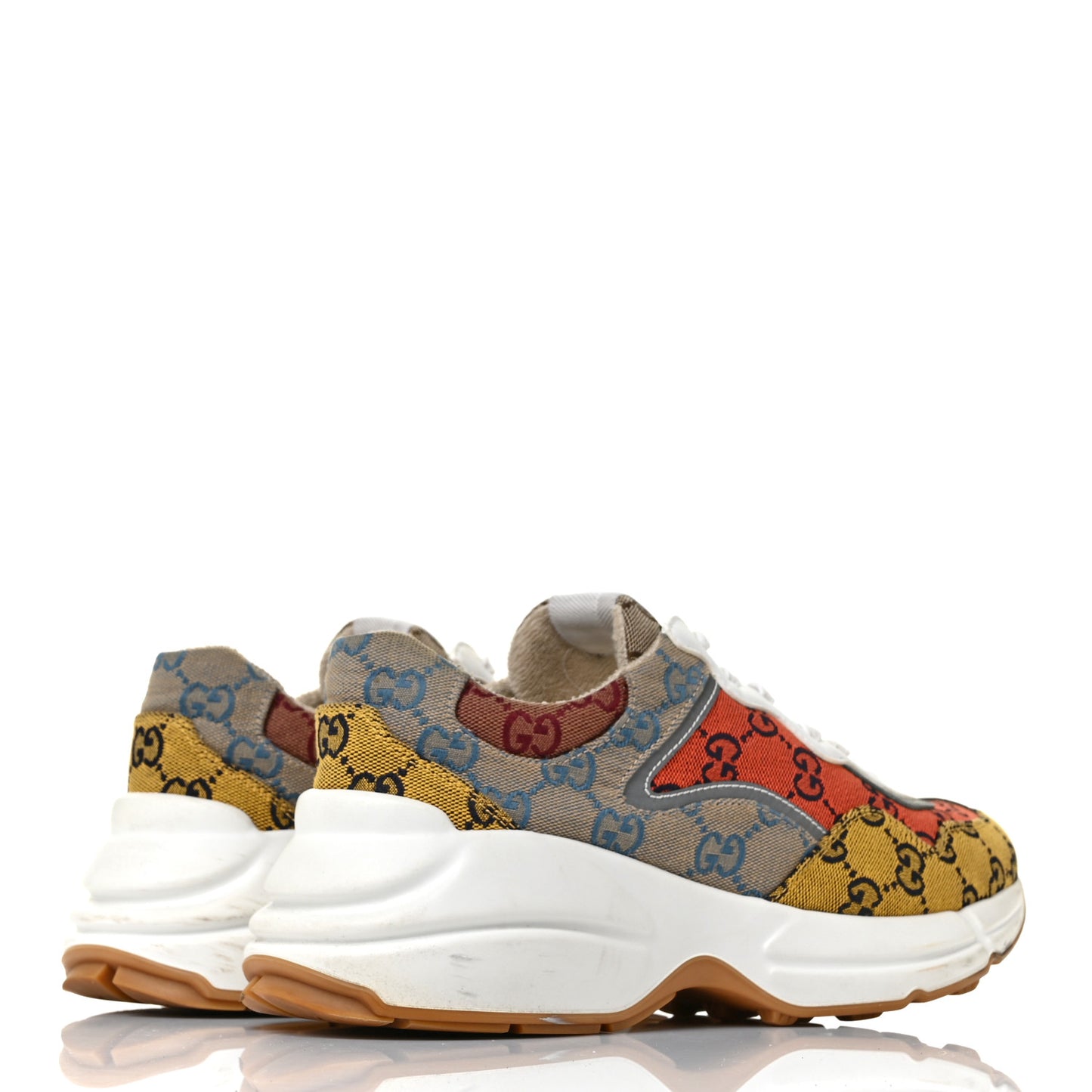 Monogram Multicolor Demetra Womens Rhyton Sneakers 40.5 Yellow Blue Great White Tabasco