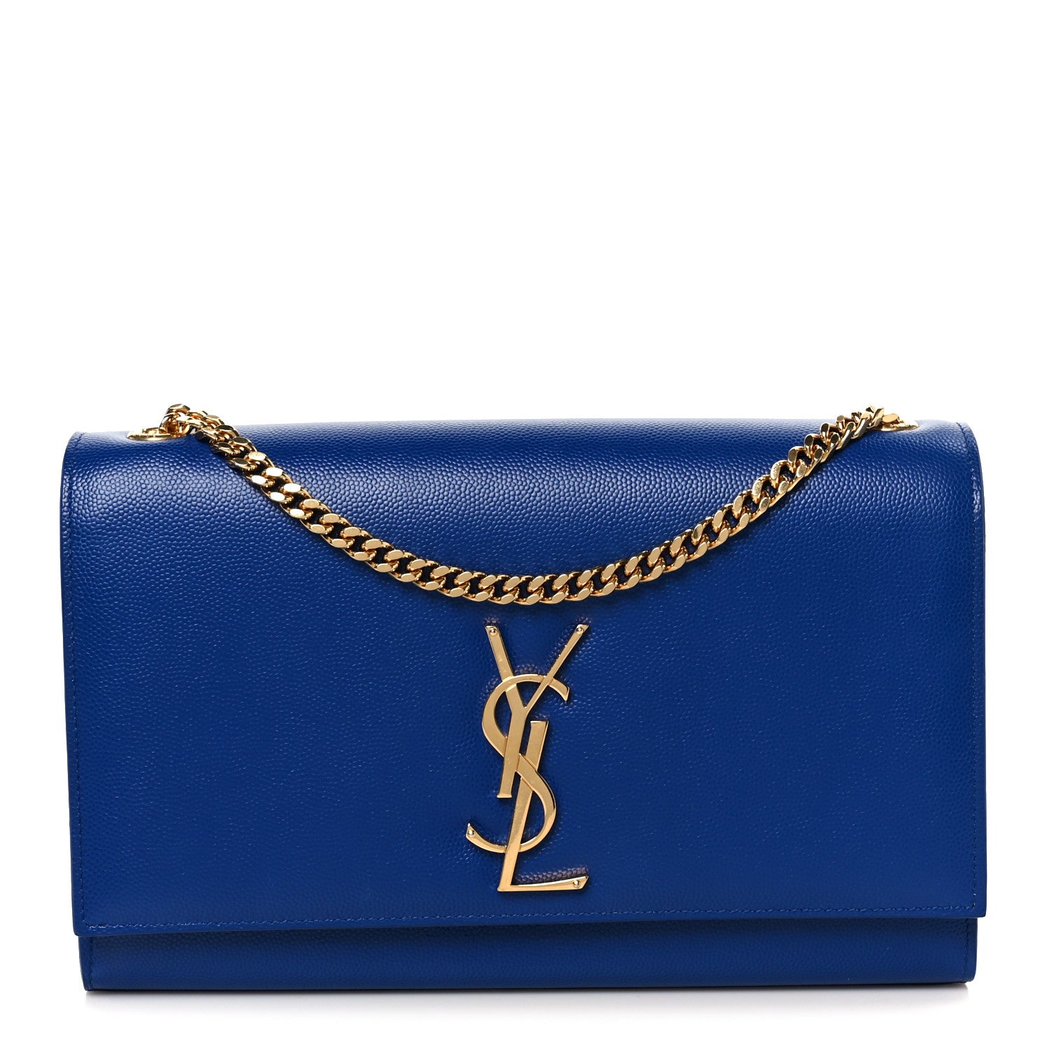 Saint Laurent Grain De Poudre Medium Classic Monogram Kate Satchel Flash Blue 1 of 12