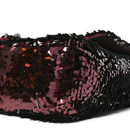 Chanel Sequin Embroidered Medium Flap Bordeaux 9 of 9