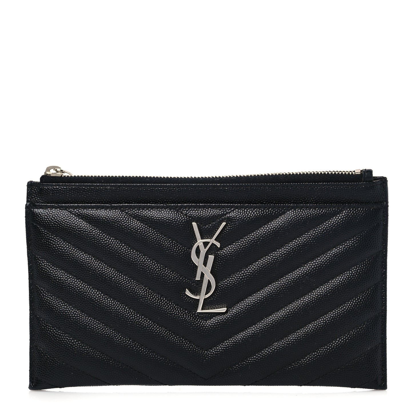 Grain De Poudre Chevron Monogram Bill Pouch Black