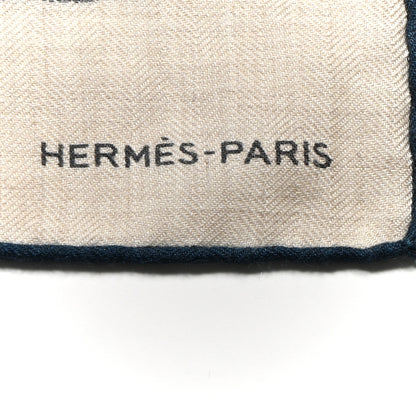 Hermes Cashmere Silk Grand Carrosse Royal Scarf 100 Naturel Gris Orange 2 of 5