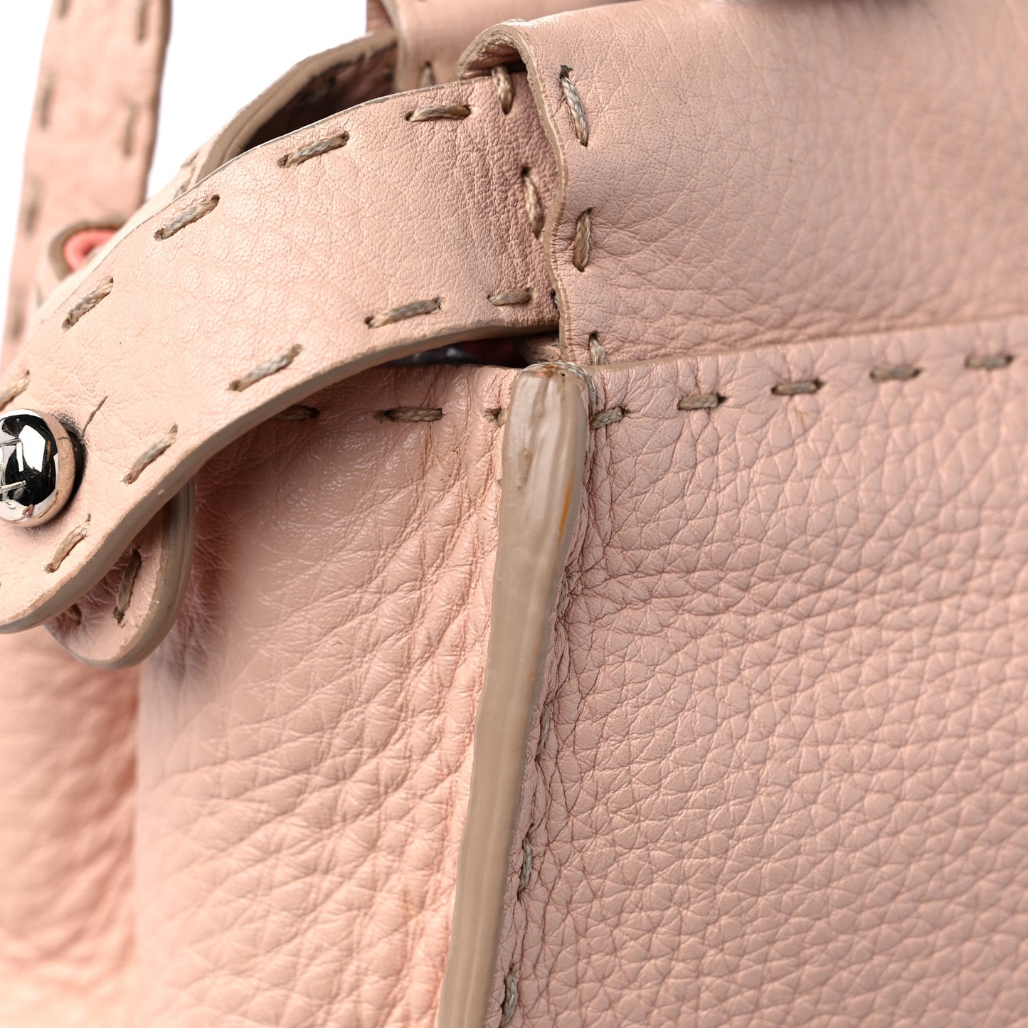 Cuoio Romano Selleria Bi-Color Medium Peekaboo Iconic Satchel Rosa Plaster Pesca