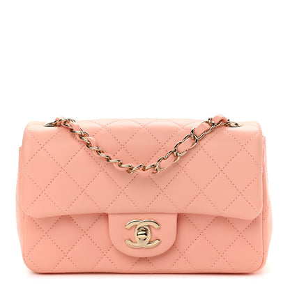Chanel Lambskin Quilted Mini Rectangular Flap Light Pink 1 of 9