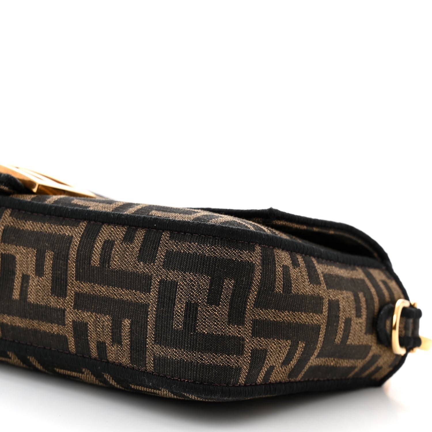 Fendi Fabric Jacquard FF 1974 Medium Baguette Tobacco Moro Black 10 of 11