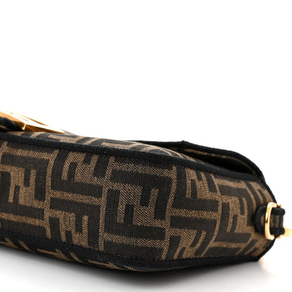 Fendi Fabric Jacquard FF 1974 Medium Baguette Tobacco Moro Black 10 of 11