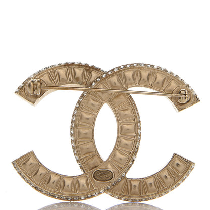 Chanel Baguette Crystal CC Brooch Gold 3 of 5