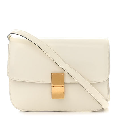 Celine Spazzolato Calfskin Medium Classic Box Flap Bag White 1 of 16