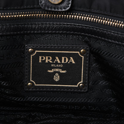 Prada Tessuto Nylon Soft Calf Tote Black 10 of 53