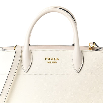Prada Saffiano City Calf Bibliotheque Bag White Begonia 11 of 11