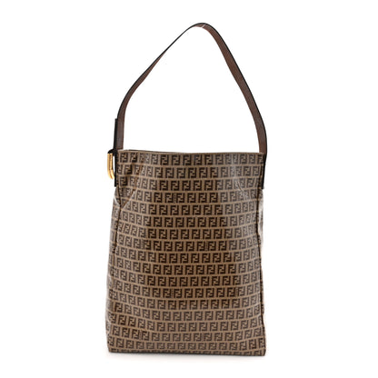 Fendi Vinyl Zucchino Shoulder Bag Tobacco 1 of 15