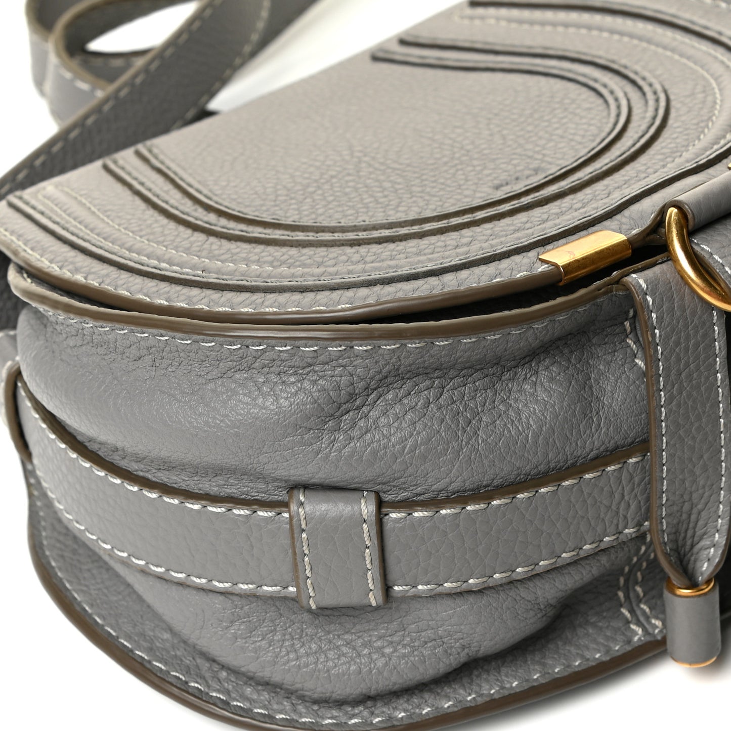 Calfskin Mini Marcie Round Crossbody Bag Cashmere Grey