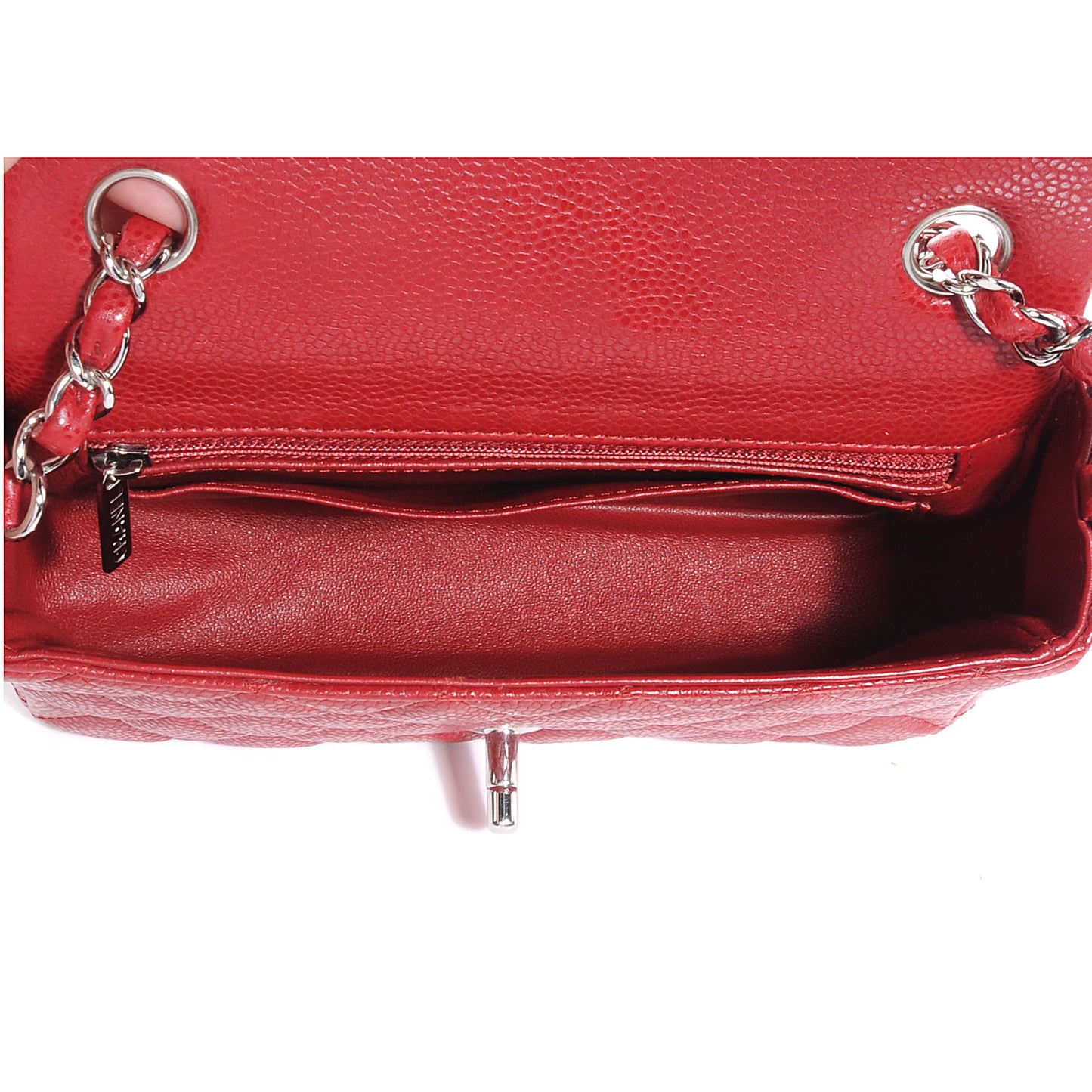 Caviar Quilted Mini Flap Red