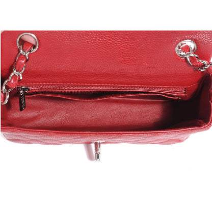 Chanel Caviar Quilted Mini Flap Red 6 of 8