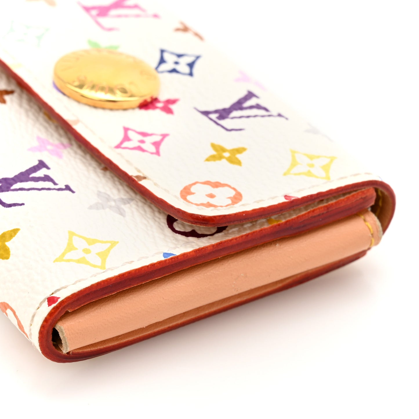 Monogram Multicolor Business Card Holder White