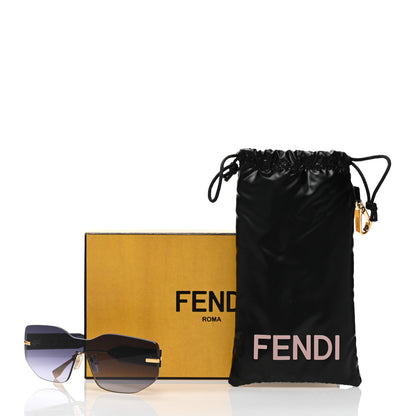 Fendi Metal Fendigraphy Shield Sunglasses FE 40066/U Shiny Endura Gold 7 of 7