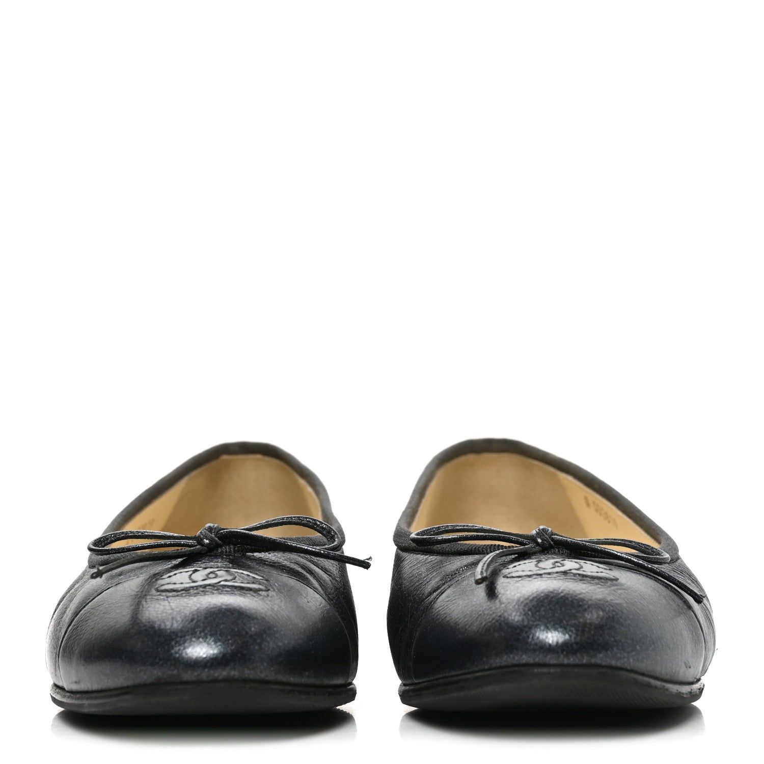 Chanel Metallic Calfskin Hologram Cap Toe Ballerina Flats 37.5 Dark Silver 3 of 9