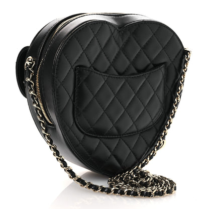 Chanel Lambskin Quilted CC In Love Heart Bag Black 3 of 10