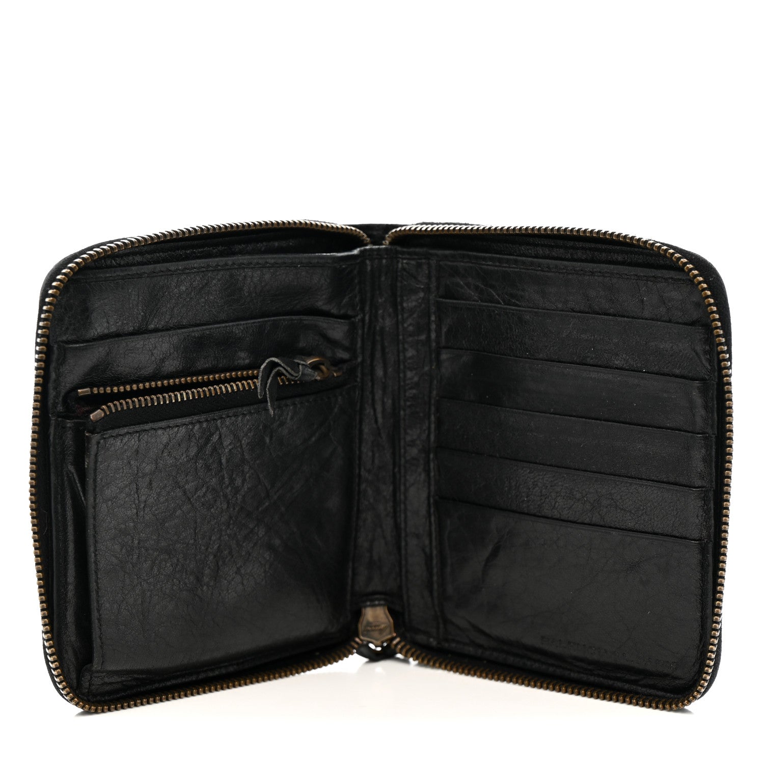 Balenciaga Agneau Classic Gold Hardware Compact Wallet Black 5 of 12