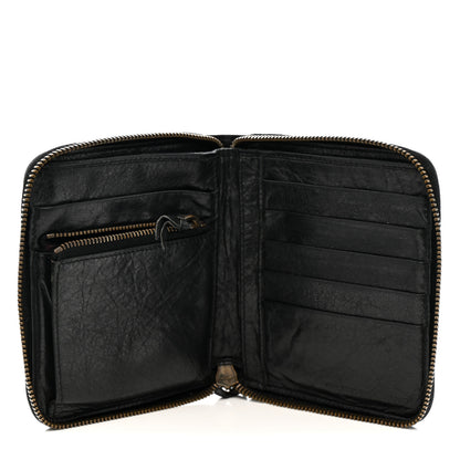 Balenciaga Agneau Classic Gold Hardware Compact Wallet Black 5 of 12