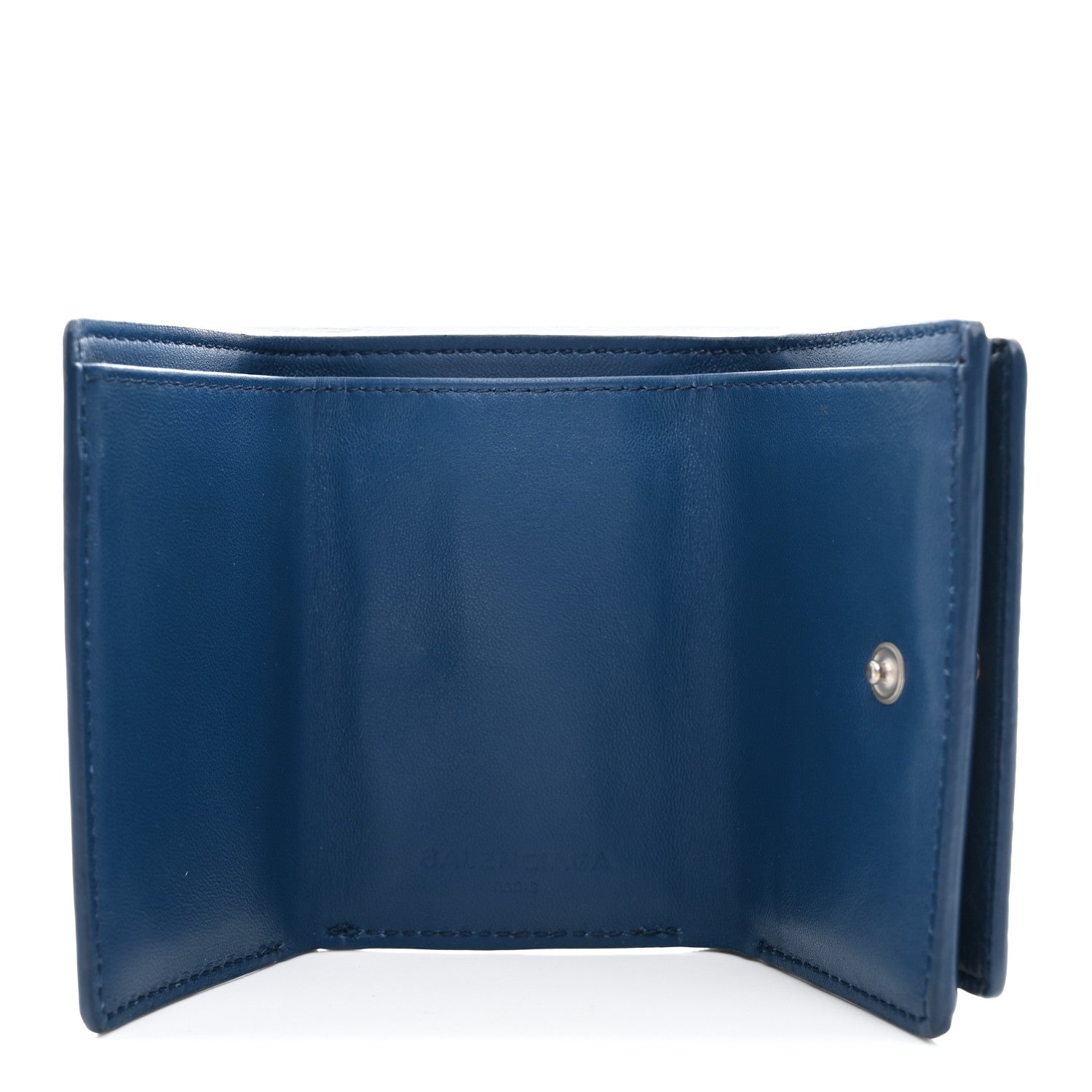 Balenciaga Agneau Arena Tri-Fold Card Case  Bleu Profond 5 of 7