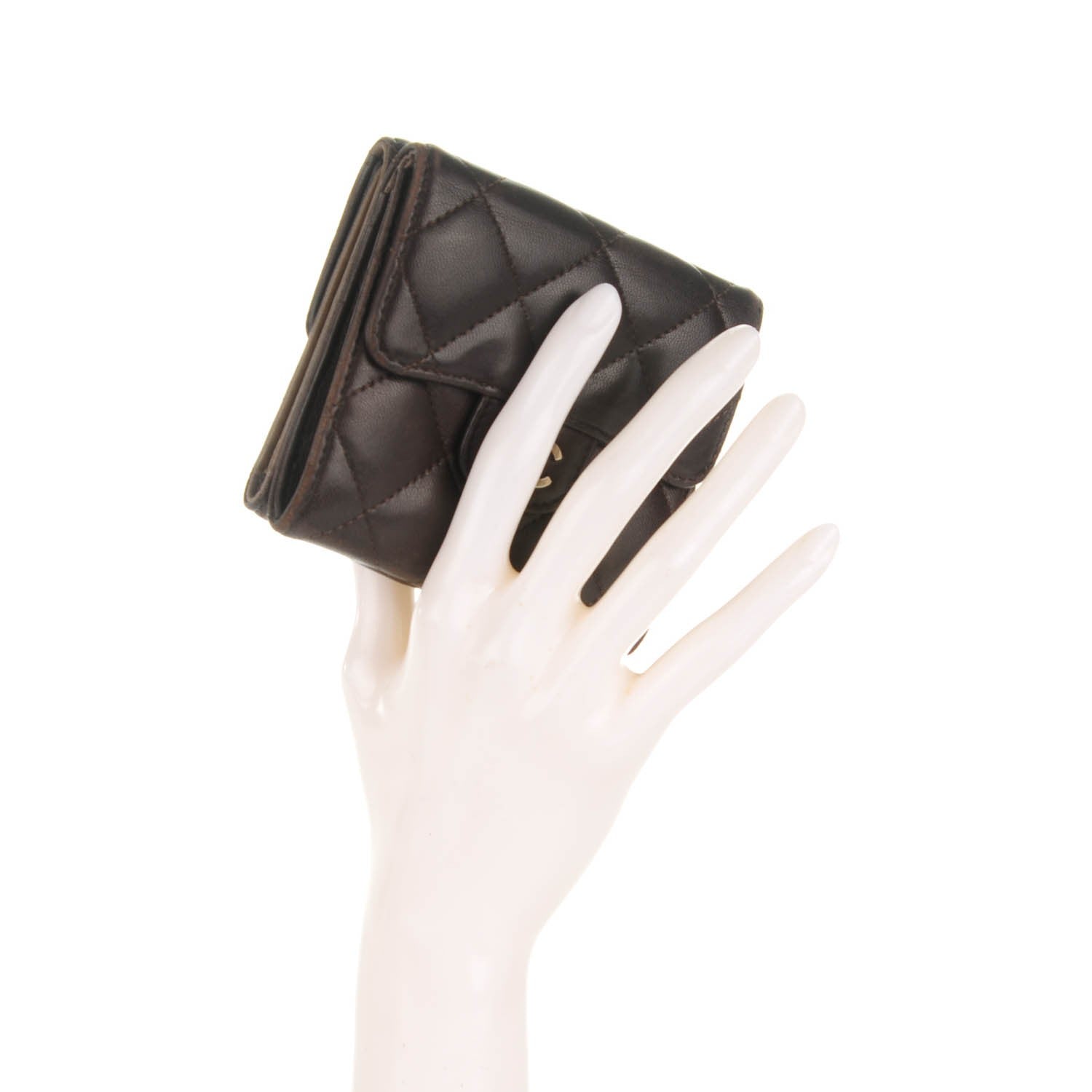 Chanel Lambskin Quilted Double Sided Wallet Brown 2 of 9