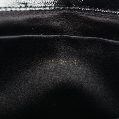Saint Laurent Textured Patent Monogram Large Belle De Jour Clutch Black 6 of 7