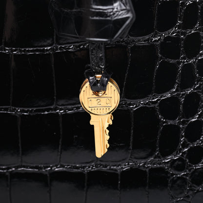 Hermes Shiny Alligator Kelly Sellier 28 Black 31 of 39