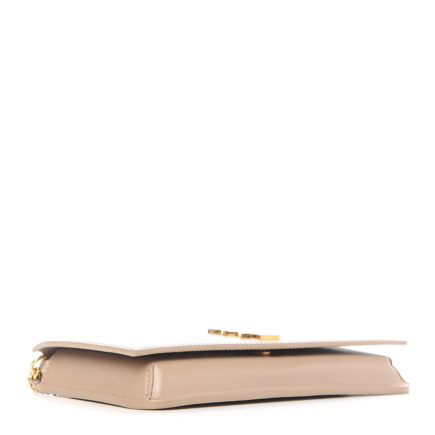 Saint Laurent Smooth Calfskin Monogram Phone Holder Crossbody Dark Beige 4 of 10