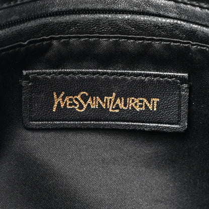 Saint Laurent Calfskin Snakeskin Embossed Oversized Muse Black 6 of 12