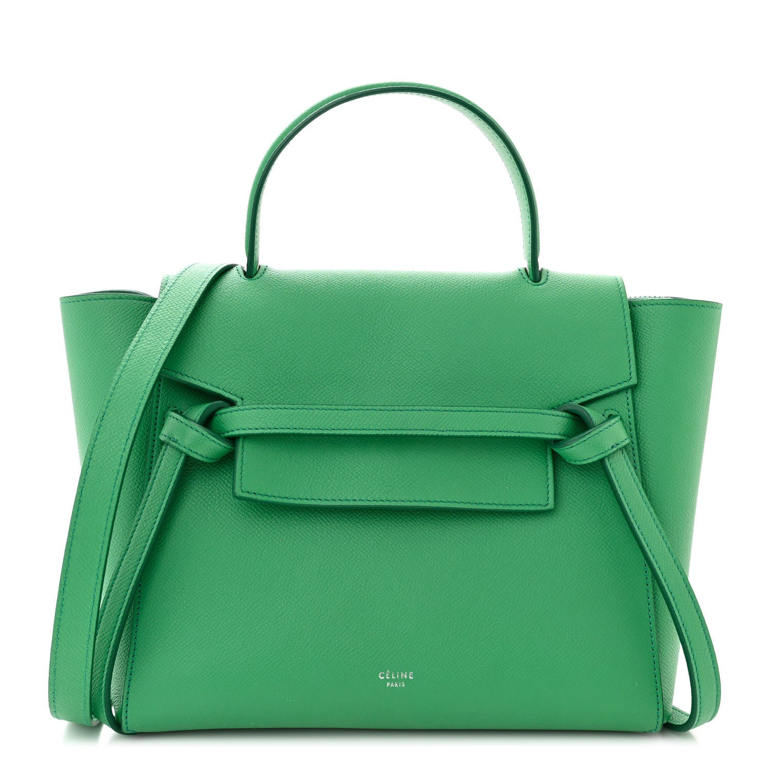 Celine Grained Calfskin Micro Belt Bag Pop Green 1 of 12