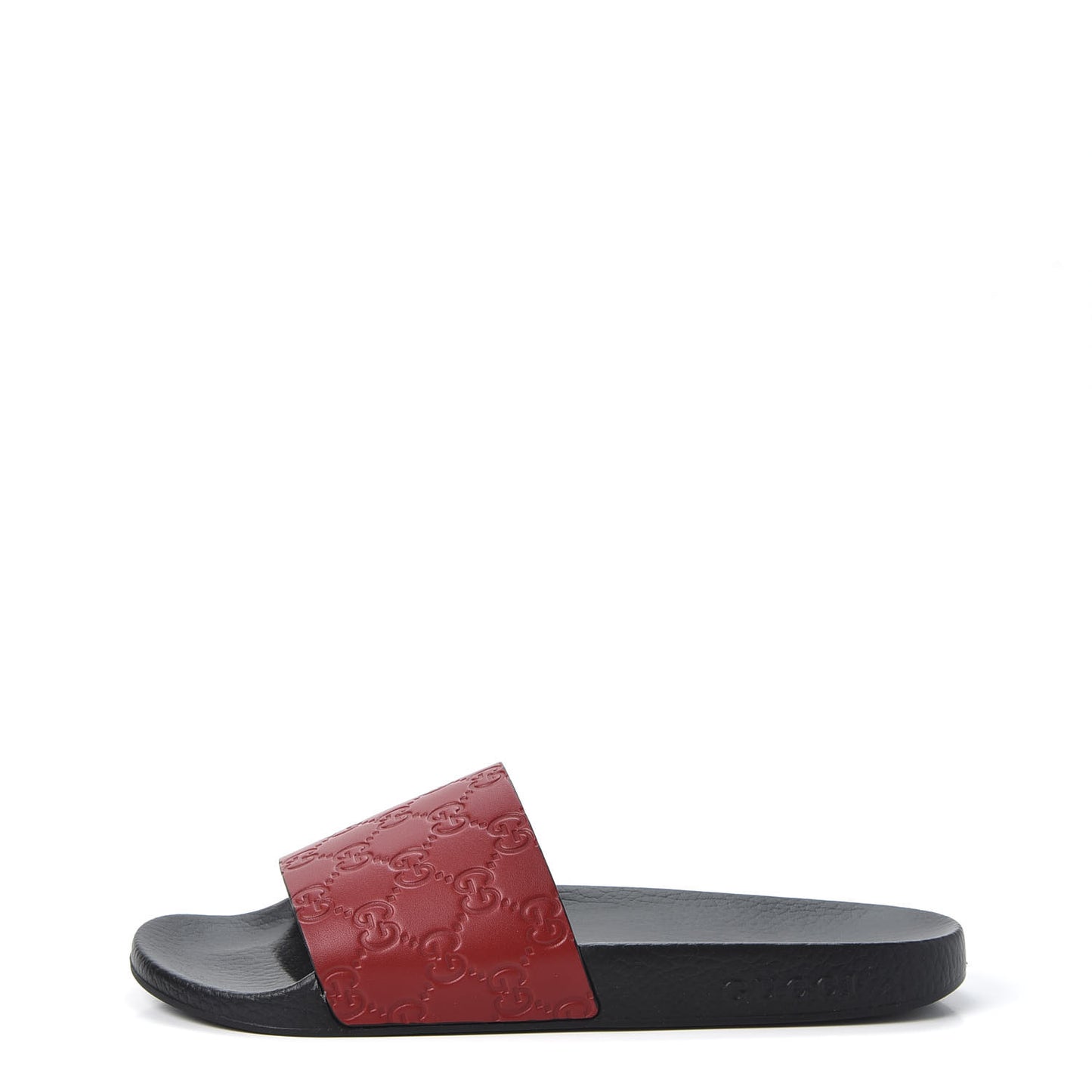 Guccissima Signature Womens Slide Sandals 40 Hibiscus Red