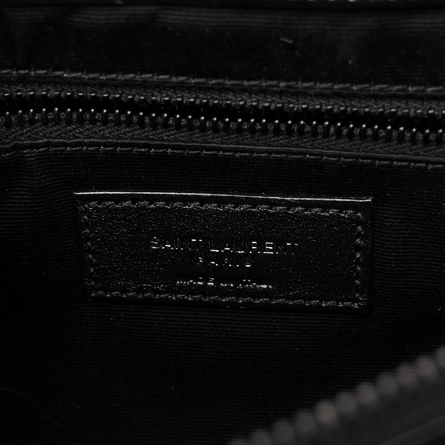 Calfskin Y Quilted Monogram Monochrome Large Loulou Chain Satchel Black