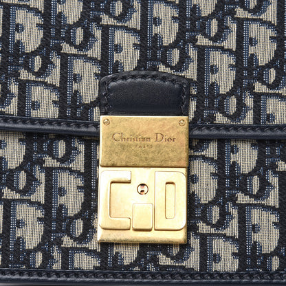 Christian Dior Oblique Flap Bag Navy Blue 10 of 14