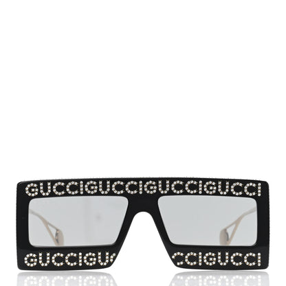 Gucci Acetate Crystal Mask-Frame Sunglasses GG0431S Black 3 of 4