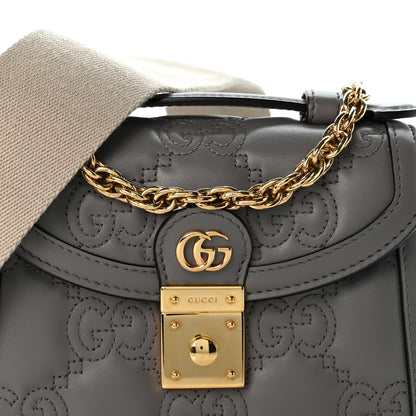 Gucci Calfskin GG Matelasse Mini Top Handle Shoulder Bag Grey 7 of 13