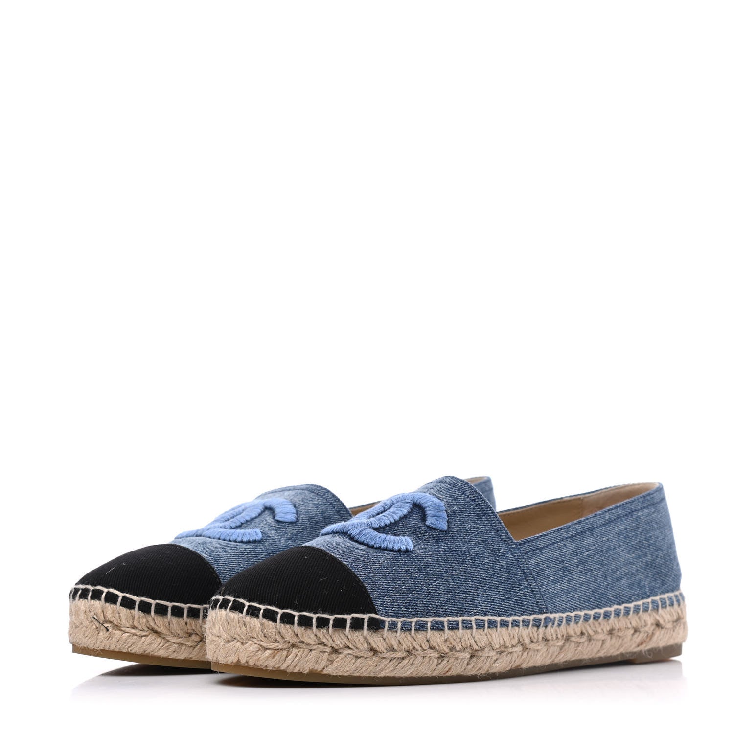 Chanel Denim CC Espadrilles 39 Blue Black 3 of 10