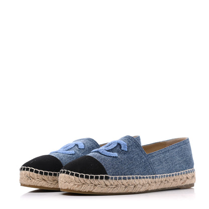 Chanel Denim CC Espadrilles 39 Blue Black 3 of 10
