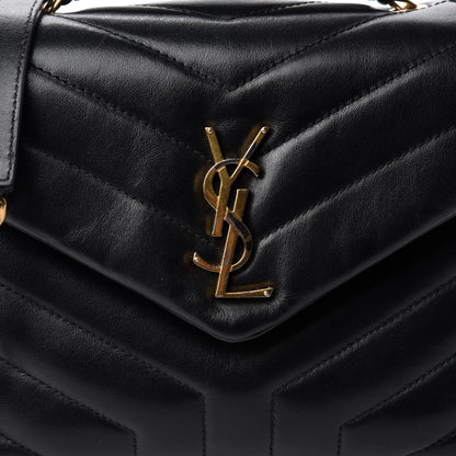 Saint Laurent Calfskin Y Quilted Monogram Small Loulou Chain Satchel Black 12 of 12